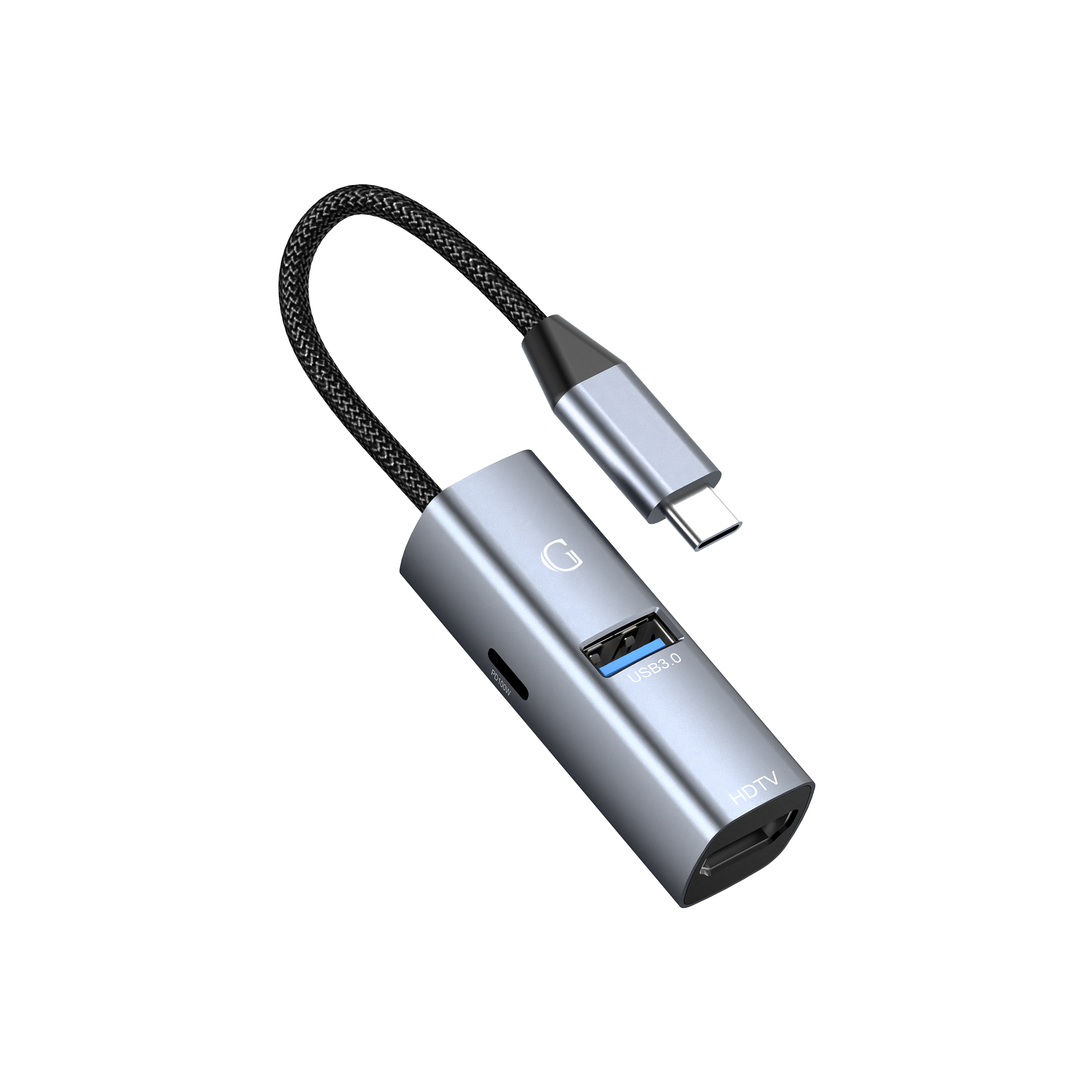 Хаб GURDINI USB-C 3-в-1 (USB-C PD, USB-A 3.0, HDMI)