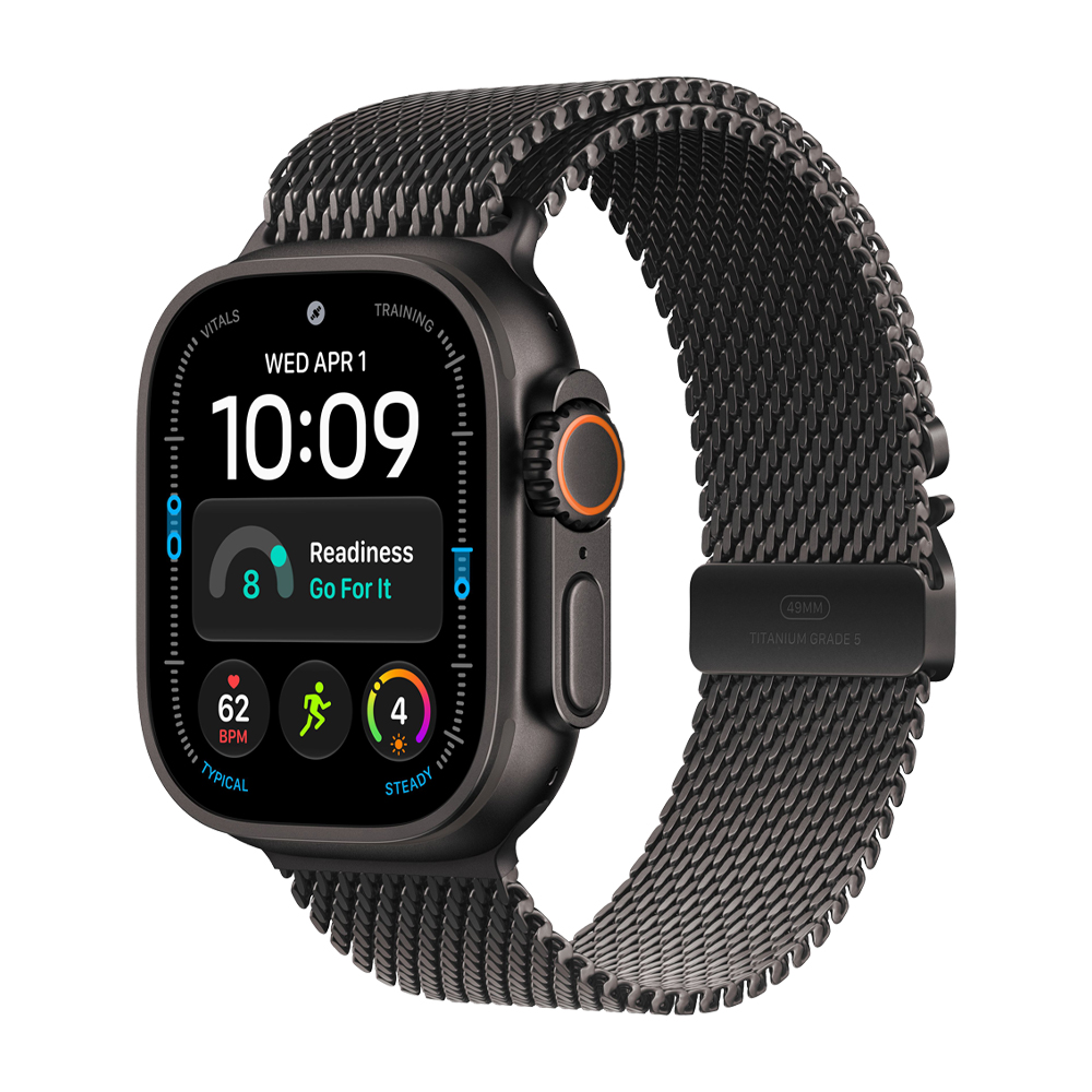 Купить Часы Apple Watch ULTRA 4 49мм «Чёрный титан» | Black Titanium с ремешком «миланский сетчатый браслет» Titanium Milanese Loop в Улан-Удэ - iGenius